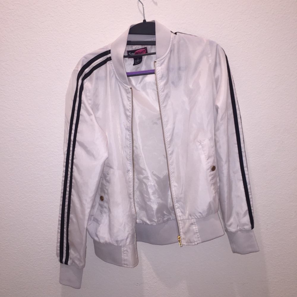 Say What. Black and White Windbreaker